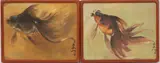 Untitled by Lee Man Fong, OIL ON MASONITE BOARD, PAIR OF GOLDFISH (2), offered Jul 2021
