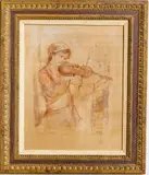 Edna Hibel, Untitled, LITHOGRAPH WITH OIL PAINT