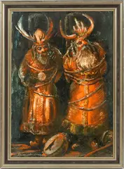 Untitled by Irme Domonkos, 1980, OIL ON BOARD, offered May 2021