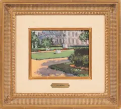 Untitled by Frederick McDuff, OIL ON BOARD, H 7 3/4", W 9 1/4", CORNER OF THE TULLERIES, offered Apr 2021