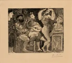 Untitled by Pablo Picasso, 1934, ETCHING, ON AUVERGNE RICHARD DE BAS PAPER (WITH WATERMARK), offered Apr 2021