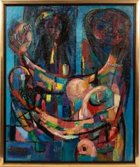 Untitled by Abraham Rattner, 1953, OIL ON MASONITE, offered Jan 2021