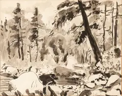 WASH by Walt Kuhn, 1928, WATERCOLOR AND INK ON PAPER, offered Dec 2020