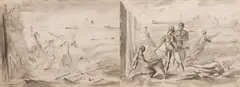 BLACK by Reginald Marsh, 1951, INK AND GRAY WASH, offered Dec 2020
