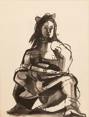 Untitled by Rico Lebrun, 1949, INK WASH BRUSH PAINTING ON WOVE PAPER, offered Dec 2020