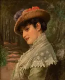 Edward Charles Barnes, Untitled, OIL ON MAHOGANY PANEL