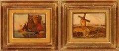OILS by Ernest Germain Vauthrin, ON BOARD, offered Dec 2020