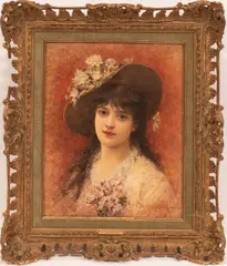 Émile Eisman-Semenowsky, Untitled, 1880-1900, OIL ON BEVELED MAHOGANY PANEL