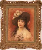 Émile Eisman-Semenowsky, Untitled, 1880-1900, OIL ON BEVELED MAHOGANY PANEL