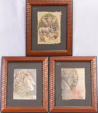 Nancy Strailey, Untitled, PASTEL & PENCIL ON PAPER, 3 PCS