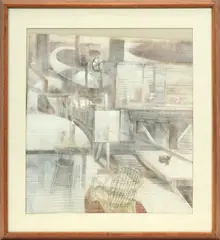 Untitled by Zubel Kachadoorian, GOUACHE & CONTE CRAYON ON WOVEN PAPER, offered Nov 2020