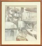 Untitled by Zubel Kachadoorian, GOUACHE & CONTE CRAYON ON WOVEN PAPER, offered Nov 2020