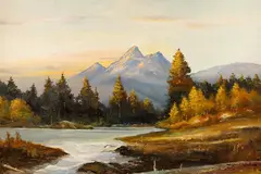 Robert Wood, Mountain Landscape, oil on canvas
