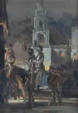 Carl Oscar Borg, Spanish Square, gouache