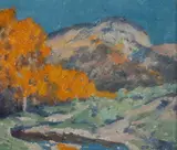 E. Irving Couse, Autumn Moonlight, oil under glass