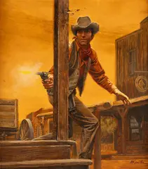 Mort Künstler, Action at Truxton, oil on board
