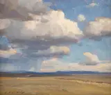 Clyde Aspevig, Landscape, oil on board