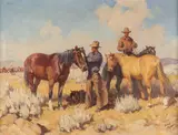 Harold Bryant, Changing Mounts, oil on canvas