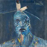 Ode to Smashed Reality by Dante Biss-Grayson, oil and spraypaint on canvas, offered Mar 2024