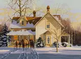 R.E. Pierce, Winter House, oil under glass