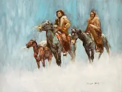 George Dick, Blizzard, oil on board