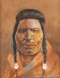 Blackfeet Black dog by Walter Seltzer, watercolor and gouache, offered Mar 2024