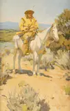 Ned Jacob, Plainsman on the Santa Fe Trail, oil on board