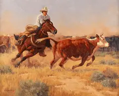 Cow Horse by Keith Christie, oil on canvas, offered Mar 2024