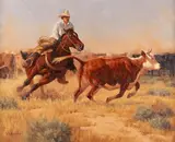 Cow Horse by Keith Christie, oil on canvas, offered Mar 2024