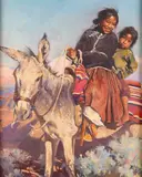 David Mann, Burro Ride, oil on canvas