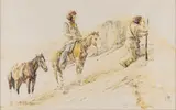Cree Army Scouts by Frank Hagel, watercolor, offered Mar 2024