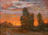 Sunset by Don Ricks, oil on board, offered Mar 2024