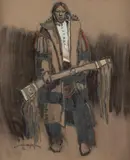 John Moyers, (CA) Metis Trapper, pastel