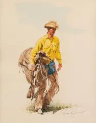 Tom Ryan, (CA) Busted Saddle, mixed media