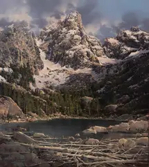 Bruce Cheever, Glacier Gulch - Delta Lake, oil on board