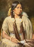 Reminisce by Karen Thayer, oil on canvas, offered Mar 2023