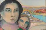 Sisters by Miguel Martinez, pastel, offered Mar 2023