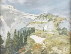 Belmore Browne, Above the Bow River Valley, oil on canvas