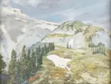 Belmore Browne, Above the Bow River Valley, oil on canvas