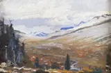 Philip Russell Goodwin, Mountain Landscape, oil on canvasboard