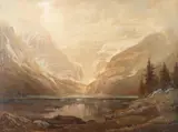 Lake Louise by Sr. Lyle Tayson, oil on canvas, offered Mar 2023