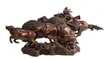 The Need For Buffalo by Lorenzo Ghiglieri, bronze, offered Mar 2023