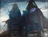 Belief by Rocky Hawkins, oil on board, offered Mar 2023