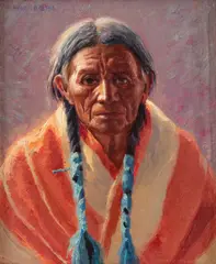 Portrait of Pueblo Indian by Henry Balink, oil on canvas, offered Mar 2023