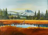 Clarence Cuts the Rope, On the Pond, oil on canvas