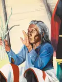 Clarence Cuts the Rope, Sweetgrass Ceremony, oil on canvas