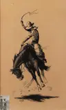 Bronc Rider by Tillman Goodan, pen and ink, offered Mar 2023