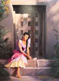 Ed Kucera, Under the Santa Fe Light, oil on canvas