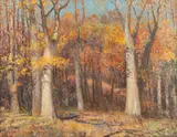 Robert Wesley Amick, Autumn in the Woods, oil on canvas