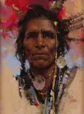 Harley Brown, (CA) The Hunter, pastel